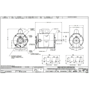 US Motors 1255 1/4 HP 1725 rpm, 115 V, Motor de Accionamiento Directo, TEAO, K055RJL1991012B