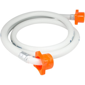 Appli Parts APIH-5934E2 Manguera 1.5m Entrada de Agua Lavadora conector 3/4 pulg Nylon Hembra Recto y Conector Hembra Codo de 90 grados con sellos, Blanca de PVC extra Resistente
