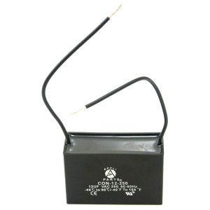 Appli Parts Fan Capacitor 12 mfd (microfarads) uf 250 VAC with 2 Wire Terminal Connections compatible with any brand with same capacitance CAP-12-250-2C