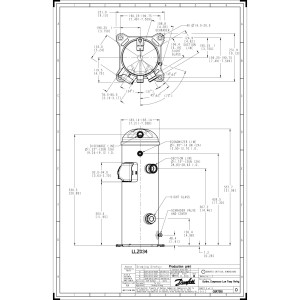 Danfoss LLZ034T4LQ9A 10 HP LBP Compresor Scroll para Refrigeracion 380-415/3/50 460/3/60 (V/Ph/Hz), R404A, R452A, R448A, R449A, Conexion Rotolock, 121L9542, 121L9520, 121L8464, 121L9543, 121L8463