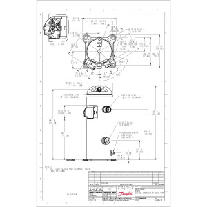 Danfoss MLZ058T2LQ9A 7.5 HP MBP Refrigeration Scroll Compressor 208-230/3/60 (V/Ph/Hz) R404, R407, R507, R452, R134, R513, R22, R448, R449 Rotolock Valves V02, V05, POE Oil 121L8817 Replaces 120U8051