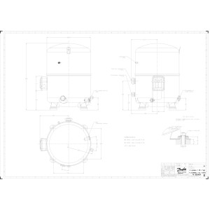 Danfoss MTZ144HV4VE 12HP R404,R407,R134,R448, MBP Compresor Reciprocante para Refrigeracion 400/3/50 460/3/60 (V/Ph/Hz),Descarga 1-1/4 in V04, Succion 1-3/4 in V02, Rotolock,Aceite POE,MTZ144-4V