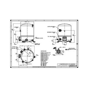 Danfoss MTZ56HL3AVE 5HP R404,R407,R134,R448, MBP Compresor Reciprocante para Refrigeracion 200-230/3/60 (V/Ph/Hz),Descarga 1-3/4 pulg V07, Succion 1-1/4 pulg V04, Rotolock,Aceite POE ,MTZ56-3V