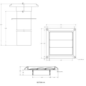 Lambro 290W White Plastic Louvered Vent 3 inch