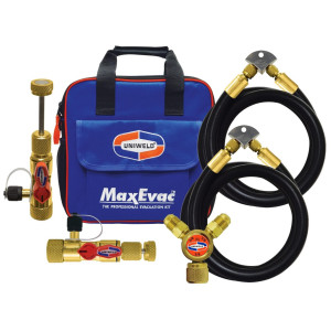 Maxevac Uniweld Pro Kit MEPK14
72 IN. (182cm) 1/2 MaxEvac Hose 3/8 recto. x 1/4 recto. Negra
Valve Core Tool Assy. (Side Port)
MaxEvac Hose Bracket
Conecor tipo Y 3/8 FF x 3/8 MF
MaxEvac Bolso