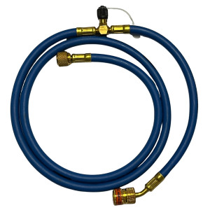 Uniweld Q4N85SMEZ Manometro Alumino 4 Valvulas R410a,R134a,R22, Mangueras 5 ft Soft Magic, EZ-Turn Anti-BlowBack 