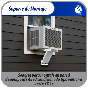 Appli Parts Soporte para montaje en pared de equipos de Aire Acondicionado tipo Ventana hasta 35 kg modelo APAB-2038 incluye kit de fijacion, pernos y gomas 