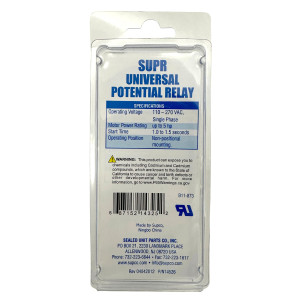 Supco SUPR Universal Electronic Potential Relay Up to 5 Hp, 30 amp, 110-270 VAC