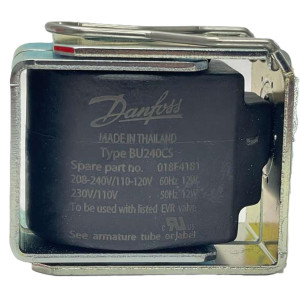 Danfoss 018F4181 Bobina para Solenoide 208-240 V, 60 Hz, 110-120V, 60 Hz, 230 V, 50 Hz, 13 W, BU240CS, Con Cables