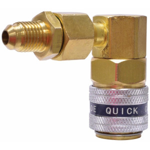 Uniweld 90486 Acople Rapido Automatico Kit R134 con Adaptador 1/4 pulg. Roja Alta, Azul Baja