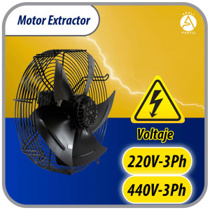 Appli Parts AXF-600-4 23-5/8 in Axial Fan Motor Guard Mounted Fan Blade 220-440 V, 3 Ph, 50-60 Hz, 830 W, 1550 rpm, Work Temp -22 F to 140 F