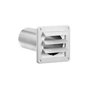 Lambro 267W-B White Plastic Louvered Vent 4 inch Replace 267W