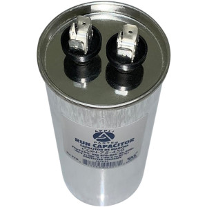 Appli Parts Run Capacitor for ac 75 Mfd uF (microfarads) 370 VAC or 450 VAC CBB65 Round Universal fit for hvac and other applications 5-3/8in High 2-1/8in Wide CON-75-450