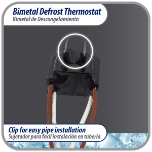 Appli Parts APBT-B261P Bimetal Thermostat Mabe Type 4 Wire Open 45 F and Close 25 F 4 plugs Reference BIM-261 / Atlas Millenium / Innovation / Thermodisc
