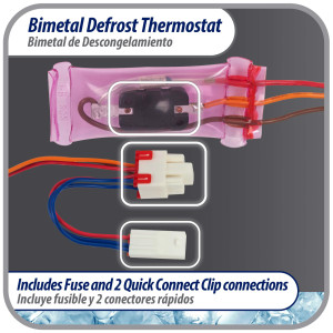 Appli Parts APBT-S2008FP Bimetal Thermostat Asian Type 3 Wire Open 54F Close 23F Fuse 162F Orange / Red / Brown, Model Reference BIM-2008 / Thermodisc