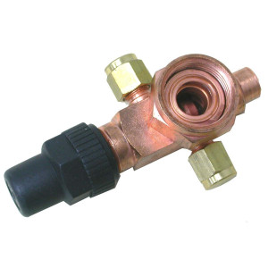 Danfoss 8168026 V03 2-1/4 pulg Rotolock x 1-5/8 ODF Soldable, Valvula de Servicio para Compresores