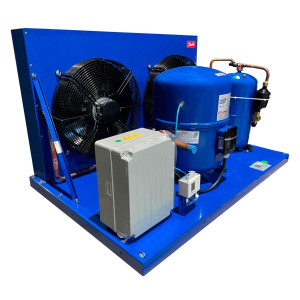 Danfoss OP-HGZ080D39Q Condensing Unit Microchannel Coil 7HP MBP 230V/3Ph/60Hz R134a,R404A,R448A,R449A,R452A,R513A POE Oil 2 Fan with Reciprocating Compressor MTZ80-3 115N0312 