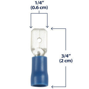 Conector macho aislado  paquete de 50  rango de cable 16-14  tamano de lengueta  250 6219LX