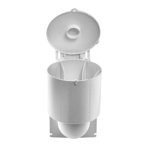 Lambro 289W Tapa Sello de Ventilacion para Secadora 4 in Ventila a Través de Pared con Amortiguador Flotante Antirretorno Cubierta Abre/Cierra Plastico Blanco UV Pintableo