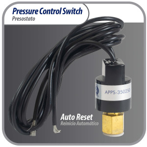 Appli Parts APPS-350250 Hi Pressure control Switch R22, Open 350 psi, Close 250 psi, 40 in Cable, SPST, 1/4 SAE female connection, Automatic Reset, universal replacement for Air Conditioning Applications 