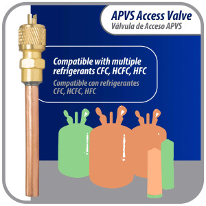 Appli Parts APVS-14142K10 10 Pack 1/4 in SAE Access Schrader Valve x 1/4 ODF x 2 in Copper Stem with Valve Core and Cap with gasket and core remover for AC and refrigeration systems