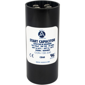 Appli Parts Condensador Capacitor Arranque 130-156 Mfd (microfaradios) uF 330 VAC remplazo universal para motores electricos de distintas aplicaciones 3.7cm Diametro 8.6cm Alto CON-130-330


