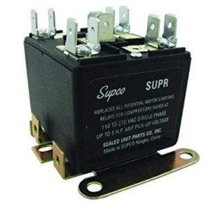 Supco SUPR Universal Electronic Potential Relay Up to 5 Hp, 30 amp, 110-270 VAC Supco SUPR Universal Electronic Potential Relay Up to 5 Hp, 30 amp, 110-270 VAC