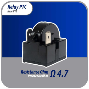 Appli Parts APSR-4002P Interruptor de rele para mini nevera de 3 pines, 4,7 Ohmnios, 110V, rele de arranque PTC universal, repuesto para multiples marcas de refrigeradores, enfriadores de vino
