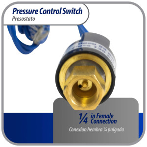 Appli Parts APPS-80130 Low Pressure control switch R410, Open 80 psi, Close 130 psi, 40 in Cable, SPST, 1/4 SAE female connection, Automatic Reset, universal replacement for Air Conditioning Applications 