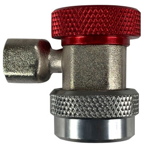 Appli Parts APQC-134H Quick Coupler R-134a High for Automotive Air Conditioning Charging and Service Red 1/4 in Bronze Adapter Appli Parts APQC-134H Quick Coupler R-134a High for Automotive Air Conditioning Charging and Service Red 1/4 in Bronze Adapter