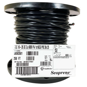 16-4 Tray Cable Stranded - 600 Volt - Mini-Split and Signal Cable 250 Feet Color Black 58583501