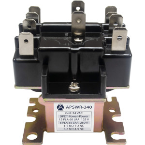 Appli Parts APSWR-340 Rele de conmutacion 90-340, de uso general, DPDT, Doble Polo, Doble Tiro, bobina de 24 V, CA, para aplicaciones HVAC y otras instalaciones electricas generales Remplaza APSR-340