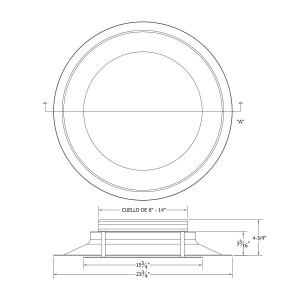 Difusor Circular de Aluminio Blanco con cuello de 10in DCRLB10S Vermont