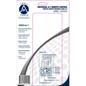 Appli Parts APRC-4000A Control para Aire Acondicionado Universal, LCD 2 pulg, Centigrados / Fahrenheit, 4.000 Frecuencias