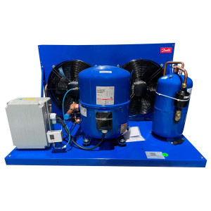 Danfoss OP-HGZ100D39Q Unidad Condensadora Microcanal 9HP MBP 230V/3Ph/60Hz R134a,R404A,R448A,R449A,R452A,R513A Lubricante POE 2 Ventilador con Compresor Reciprocante MTZ100-3 115N0315 