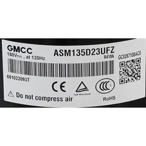 GMCC Compresor DC Inverter velocidad variable 18.000 Btu/hr  R410 ASM135D23UFZ, 201400611250, 11103020000006
 GMCC Compresor DC Inverter velocidad variable 18.000 Btu/hr  R410 ASM135D23UFZ, 201400611250, 11103020000006