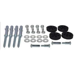 Appli Parts APAB-AFK2 Kit de montaje para soporte de Unidad Condensadora de Mini Split, incluye almohadillas de goma, tornillos, niveladores, expansores
