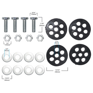 Appli Parts APAB-AFK2 Kit de montaje para soporte de Unidad Condensadora de Mini Split, incluye almohadillas de goma, tornillos, niveladores, expansores