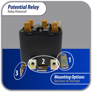 Appli Parts APPR-063 Relay Potencial 063, Voltaje de Bobina 170 V, Recogida Minima 139 V, Recogida Maxima 153 V, Caida Maxima 55 V, 50/60Hz Remplazo universal para refrigeracion y aire acondicionado
