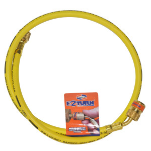 Uniweld EZM3Y Manguera Manometro 36 pulg / 90cm Amarilla 1/4 X 5/16 CFC/HCFC/HFC R410 Ez-Turn Anti-Blowback