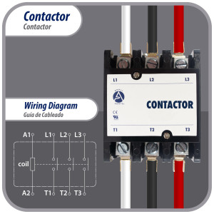 Appli Parts APAC-35024 Contactor 3 Polos 50A 24V Bobina Repuesto para Compresores de CA y Aplicaciones Electricas Certificacion UL E476929 de Trabajo Pesado