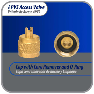 Appli Parts APVS-14143K10 10 pack 1/4 in SAE Access Schrader Valve x 1/4 ODF x 3 in Copper Stem with Valve Core and Cap with gasket and core remover for AC and refrigeration systems
