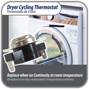 Appli Parts APDT-L250 Termico Secadora L-250-40F, limite alto Abre a 250 F, sensor interruptor de limite o termostato de 2 terminales, reemplazo para WH4X584 APDT-L250 Reemplaza 2934, 80000, 279052 286473, 298260, 299617, 339357, 339502 y otros