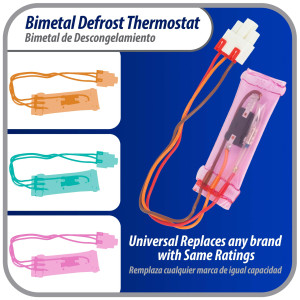 Appli Parts APBT-R2006FP Bimetal Thermostat Asian Type 3 Wire Open 54F and Close 23F Fuse 162F 1 plug Black / Orange / Red wires Reference BIM-2006 / 14JB2006 / PB302