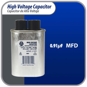 Appli Parts APMC-21091 Condensador Capacitor para microondas 0.91 Mfd uF (microfaradios) Alto Voltaje 2100V tipo CH85 21105 Remplazo universal para multiples marcas Appli Parts APMC-21091 Condensador Capacitor para microondas 0.91 Mfd uF (microfaradios) Alto Voltaje 2100V tipo CH85 21105 Remplazo universal para multiples marcas