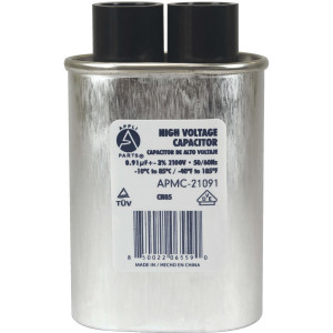 Appli Parts APMC-21091 Condensador Capacitor para microondas 0.91 Mfd uF (microfaradios) Alto Voltaje 2100V tipo CH85 21105 Remplazo universal para multiples marcas