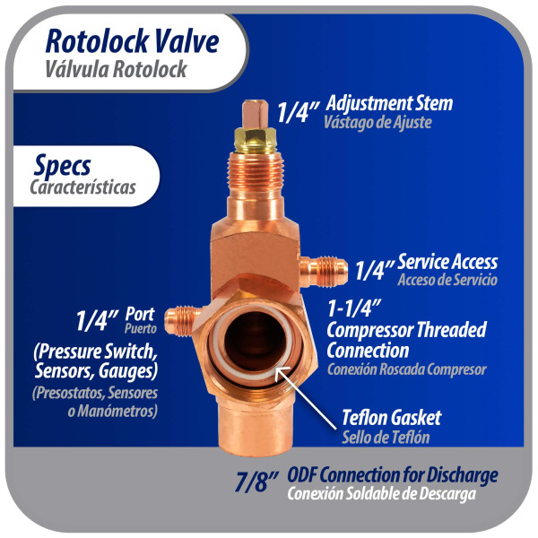 Appli Parts APRV-VA05 Rotolock Valve V05 1-1/4 in x 7/8 in ODF solder ...