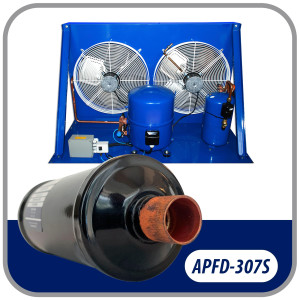 Appli Parts APFD-307S 7/8 in Liquid Line Refrigerant AC Filter Drier hvac Refrigeration 307S ODF Sweat Solder connection universal unidirectional 10-1/2 in long 3-1/4 in wide