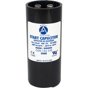 Appli Parts Condensador Capacitor Arranque 124-149 Mfd (microfaradios) uF 330 VAC remplazo universal para motores electricos de distintas aplicaciones 3.7cm Diametro 8.6cm Alto CON-124-330

