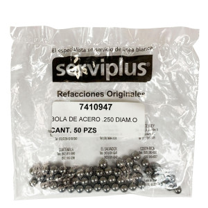 Mabe 7410947 Balin Bola de acero Lavadora de la Transmision para Lavadora 0.25 diametro Mabe 7410947 Balin Bola de acero Lavadora de la Transmision para Lavadora 0.25 diametro